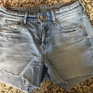 American Eagle Outfitters Women's Faded Blue Jean Shorts